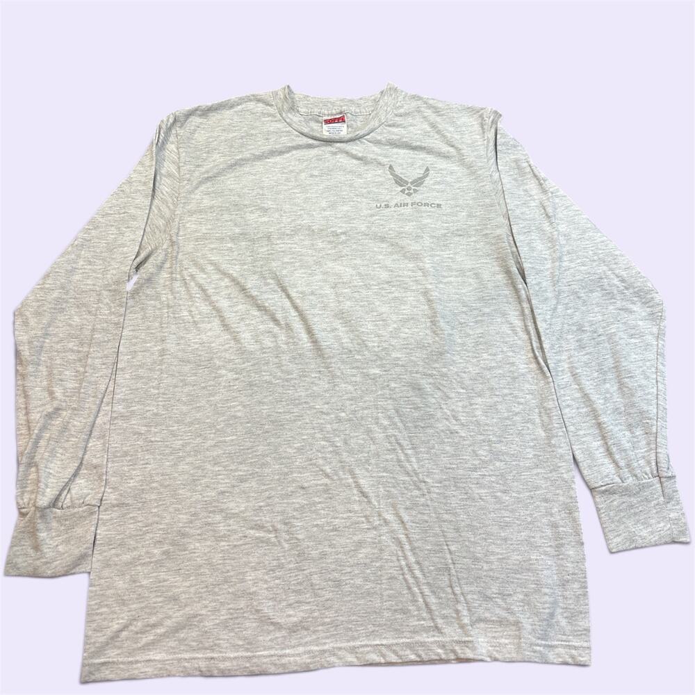 US Air Force Soffe PT Long Sleeve Shirt Men’s Medium Made in USA Gray